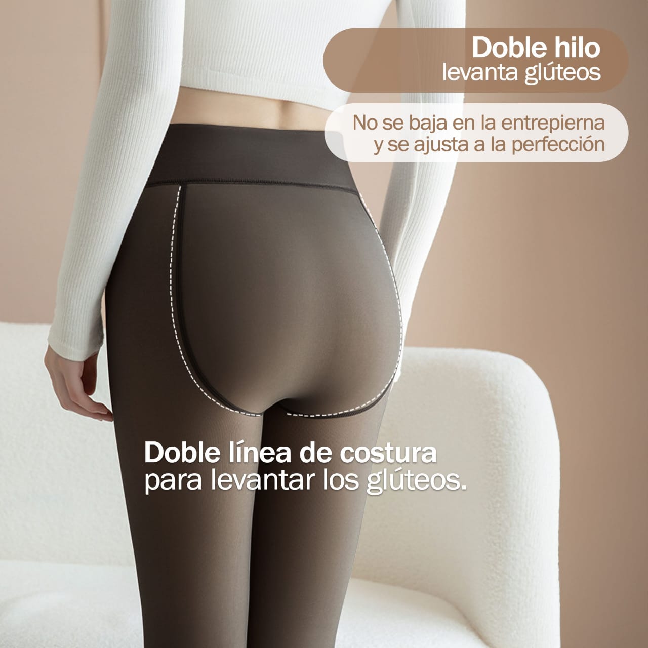 PANTIES EFECTO PIEL MUJER NEGRO MICROPOLAR TRASLUCIDO